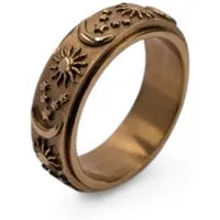 Eyecatcher Fingerring Drehbare Anti-Stress Ringe aus Edelstahl mit Sonne- und Mondmotiven, Drehbarer Ring, Beweglicher Ring