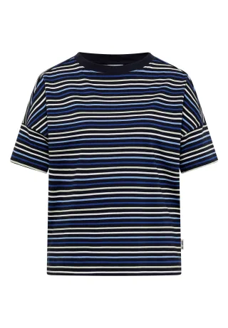 CECIL - T-Shirt mit Multicolor Streifen urban dark blue - Gr. - L