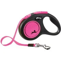 flexi Flexileine Flexi New Classic Neon Gurt-Roll-Leine Größe: S / Pink
