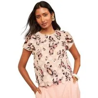 Love & Roses Kurzarmbluse Love & Roses Bluse mit 3D-Punkten, Regular (1-tlg)