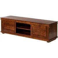 Massivmoebel24 Lowboard OXFORD Akazie Massivholz dunkelbraun (Massivholz montiert 44 kg OXFORD #450), Akazie 160x45x45 cm (BxTxH) dunkelbraun lackiert