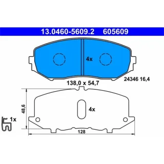 ATE Bremsbel?ge vorne Suzuki Grand Vitara 13.0460-5609.2