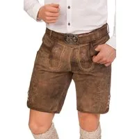 Maddox Trachtenlederhose Lederhose Herren kurz - HORN - stein