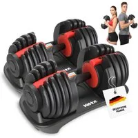 kehot Hantel-Set Verstellbare Kurzhantel 24 kg mit 15 Gewichtsstufen, (Einhand-Schnellverstellung mit stabiler Ablage, Kompaktes Hantelset für effektives Home-Gym Krafttraining), 2,5–24 kg Anpassung für Anfänger und Fortgeschrittene