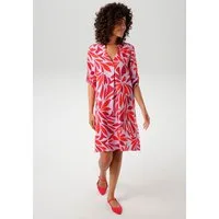 Aniston CASUAL Blusenkleid mit farbharmonischen, grafischen Blätterdruck