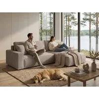 Beautysofa Ecksofa mit Schlaffuntion PARYS, mit Bettkasten und universelle Ottomane, Flappbar im modernen Design