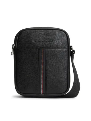 Tommy Hilfiger - Crossbody-Reportertasche mit Narben-Finish schwarz - Gr. - OS