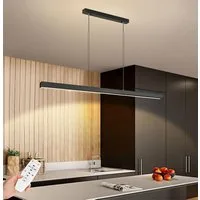 SenFay LED Pendelleuchte SENFAY LED Panel Hängelampe 120cm Dimmbar 48W Schwarz, Höhenverstellbar