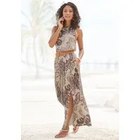 LASCANA Maxikleid mit Paisleyprint und Schlitz, Jerseykleid Sommerkleid mit Taschen, elegantes Strandkleid, leichtes Viskosekleid