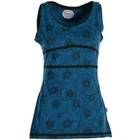 Vishes Shirttop Damen Sommer-Top Tank-Top Blümchen T-Shirt ärmellos Guru, Ethno, Hippie Style
