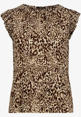 zero - Bluse mit Animal-Print beige - Gr. - 44