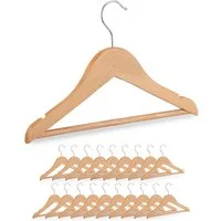 relaxdays Kleiderbügel Kinderkleiderbügel aus Holz im 20er Set, (Set, 20-tlg), natur