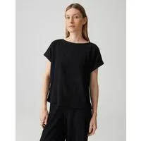 OPUS Kurzarmshirt Sikuro aus weichem Jersey mit Crinkle Effekt Der Aufschlag am Ärmel sorgt für eine entspannte Note