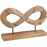 formano Skulptur Unendlichkeit Deko Objekt Teakholz Massiv Holz-Design auf Sockel 40cm