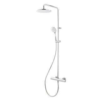 Herzbach spa Duschsystem rund thermo cool 250 Kopfbrause, runde Handbrause, Chrom, 11.988525.1.01 11.988525.1.01
