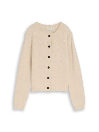 Tom Tailor - Cardigan mit Rundhalsausschnitt braun - Gr. - L