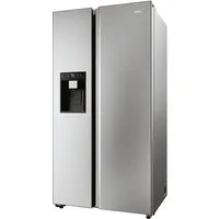 Haier Side-by-Side Front aus Edelstahl HSW79F18CIMM, 177,5 cm hoch, 90,5 cm breit, WIFI connected, Total No Frost, Wasser- und Eiswürfeldispenser