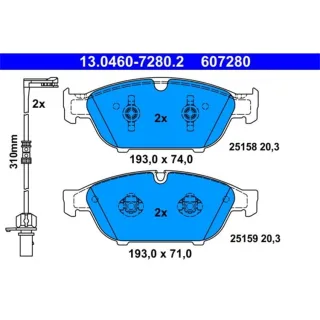 ATE Bremsbel?ge vorne Audi A6 A7 A8 13.0460-7280.2