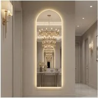 REDOM Ganzkörperspiegel Wandspiegel (Wandspiegel mit LED-Beleuchtung Silber, 1-St., 150*50cm)
