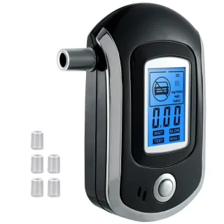 Mini Breath Alcohol Tester Portable Drunk Driving Detector Alcohol Tester with 5 Mouthpieces Professional Digital Breath