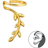 ALEXANDER YORK Ohrklemme LEAF in Gold, 925 Sterling Silber