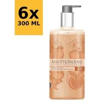 Abbott&Broome Flüssigseife Vegane Lotion Handseife Handwaschseife Pumpspender, 6-tlg., Pfirsich Granatapfel