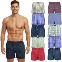 Cocain underwear Boxershorts Lockerer American Boxershort Boxer Unterhose 100 % Baumwolle kariert (Spar-Pack, 10-St., Bilder sind nur Beispiele) breiter Gummibund
