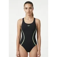 Speedo Badeanzug SOLID SPLICE MEDALIST 1PC BLU/DKBLU für aktives Schwimmen und Fitnesstraining, mit Vier-Wege-Stretch