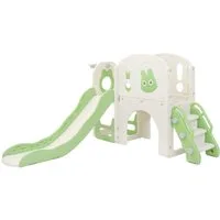 Joyz Rutsche Kinderrutsche 5 in 1 mit Spielturm Rutsche & Basketballkorb Spielplatz, Spielzeug Set für Kinder Spielgerüst ab 3 Jahren Grün Indoor Outdoor