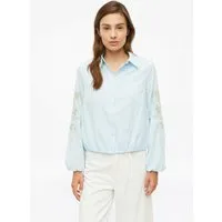 s.Oliver Langarmbluse Bluse Baumwollbluse im O-Shape mit Stickerei
