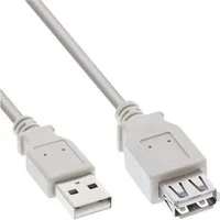 Inline InLine® USB 2.0 Verlängerung, Stecker / Buchse, Typ A, beige/grau, 1m USB-Kabel