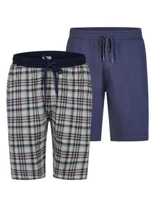 Phil & Co. Berlin Herren Pyjamashorts Cozy Classics 2-Pack Schlafshorts, Pyjama Shorts,
