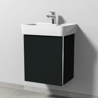 Sanipa 3way Waschtischunterbau zu Geberit Renova Plan Waschtisch mit 1 Tür, Vulkan-Matt BP8721V
