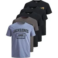 Jack & Jones Print-Shirt Bedrucktes T-Shirt aus Baumwolle (5er-Pack)