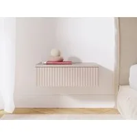 Beautysofa Nachttisch SOFT Hängend, Rillenfronten mit Push-to-Open (In der trendigen Farbe Kaschmir), Breite: 50 cm