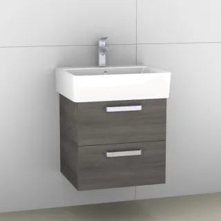 Artiqua 412 Waschtischunterschrank für Connect Cube E7139, Graphit Struktur quer, 412-WU2L-I29-7098- 412-WU2L-I29-7098-401