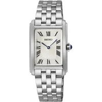 Seiko Quarzuhr SWR083P1, Damenuhr Rechteckig mit Stahlband