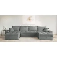 OTTO home Wohnlandschaft Home System U-Form, von B: 269-352 cm wählbar, 4 Varianten zur Auswahl, Schlaffunktion, Bettkasten & Zierkissen, Federkern