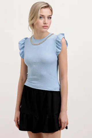 Rippenshirt ärmellos mit Rundhalsausschnitt