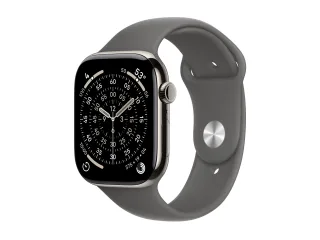 Apple Watch Series 11 (GPS + Cellular) 46mm Titan natur mit Sportarmband S/M steingrau | mfcw4zr/a |