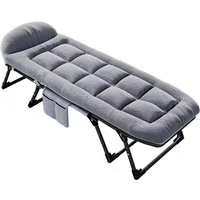 JEOBEST Feldbett Campingbett klappbar mit Nackenkissen, Sonnenliege Feldbett (1-St.1 Klappbett) Garten Camping Angeln Festival Reise