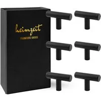heimzeit Möbelgriff Möbelknopf Schrankknopf Edelstahl (Set, 6-St), für Schubladen, Türen und Kommoden, inkl. Schraube