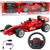 Wisam RC-Auto Ferngesteuertes RC Rennauto Lenkrad Lichter Sounds 1:12 Rot