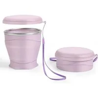 FOUORTUNATE-BEE Thermobecher Faltbarer Silikonbecher 260 ml – mit Deckel, wiederverwendbar, Tragbarer Reisebecher für Camping, Picknick, Büro und unterwegs