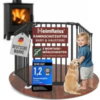 Heimfleiss® Ofenschutzgitter Kaminschutzgitter Baby Ofenschutzgitter Kinderschutz, Schwarz: 5-teiliges Kamingitter aus hitzebeständigem Stahl