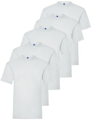 Kruze | Mens Crew Neck T-Shirts (5er Pack) - Weiß