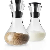 Eva Solo Milch- und Zuckerset Tropffrei, Glas, Edelstahl, Silikon
