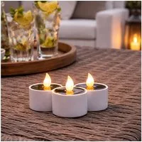 MARELIDA LED-Kerze LED Solar Teelichter Garten Outdoor Solar Kerze Solarleuchte 3er Set (3-tlg)
