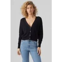 Vero Moda Strickjacke VMNEWLEXSUN LS SHORT V-NECK CAR GA NOOS mit Knopfleiste