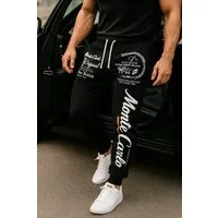 L.gonline Jogginghose Herren Jogginghose, Monte Carlo 592 Schwarz 3XL (Sweatpants, 1-tlg., im modischem Design) Fitness Freizeit Casual
